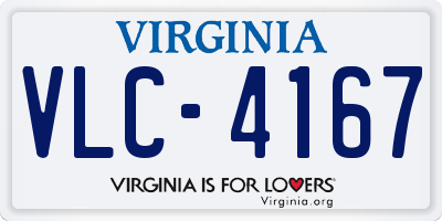 VA license plate VLC4167