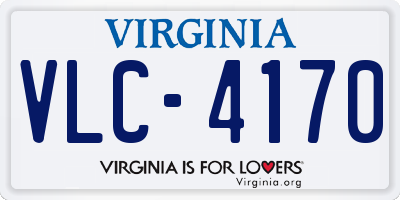 VA license plate VLC4170