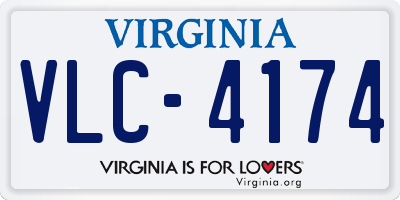 VA license plate VLC4174