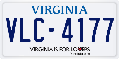 VA license plate VLC4177