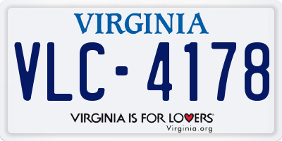 VA license plate VLC4178
