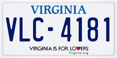 VA license plate VLC4181