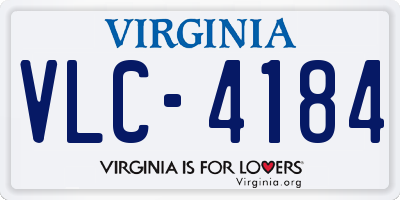 VA license plate VLC4184