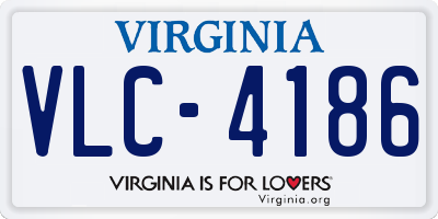 VA license plate VLC4186