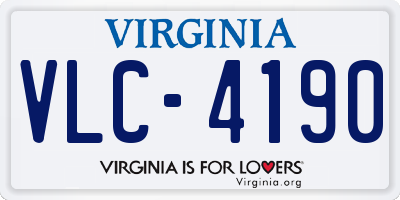 VA license plate VLC4190