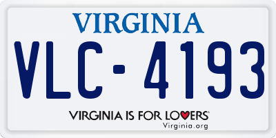 VA license plate VLC4193