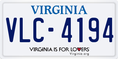 VA license plate VLC4194