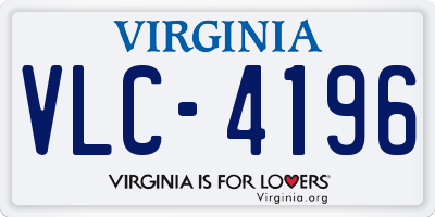 VA license plate VLC4196