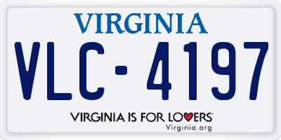VA license plate VLC4197