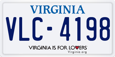 VA license plate VLC4198