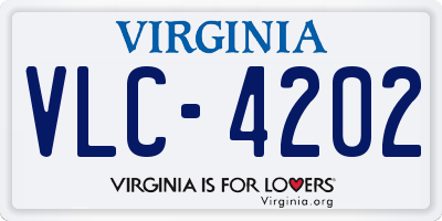 VA license plate VLC4202