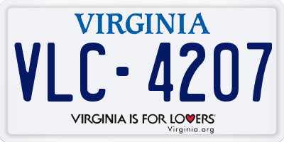 VA license plate VLC4207