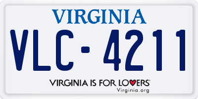 VA license plate VLC4211