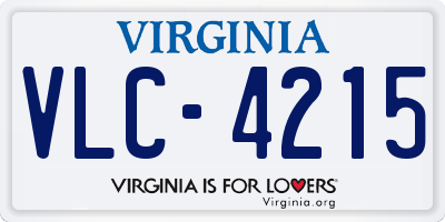 VA license plate VLC4215
