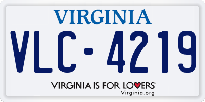 VA license plate VLC4219