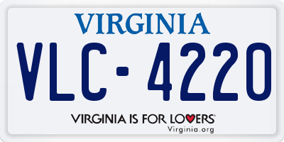 VA license plate VLC4220