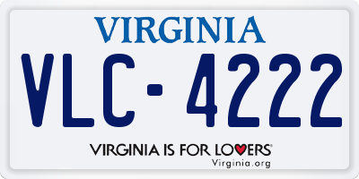 VA license plate VLC4222