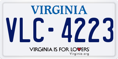 VA license plate VLC4223