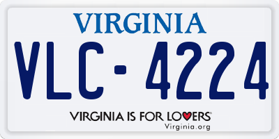 VA license plate VLC4224