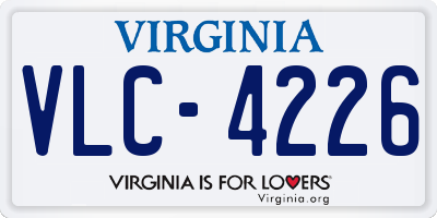 VA license plate VLC4226