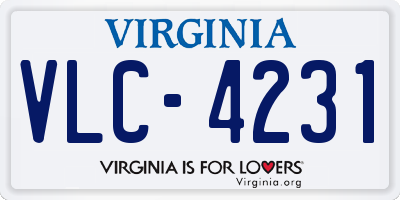 VA license plate VLC4231