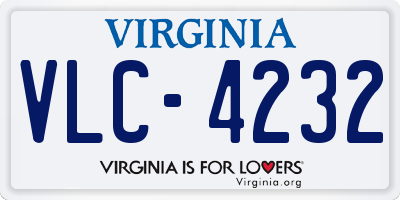 VA license plate VLC4232