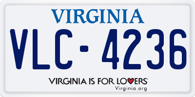 VA license plate VLC4236