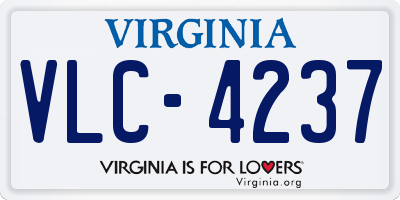 VA license plate VLC4237