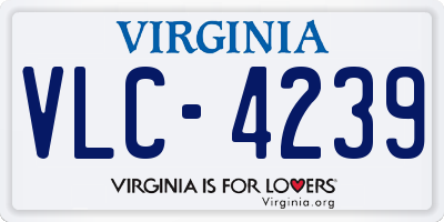 VA license plate VLC4239