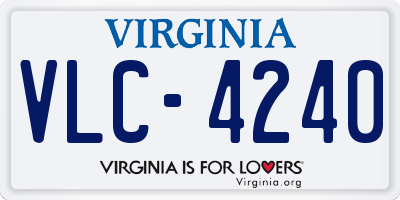 VA license plate VLC4240