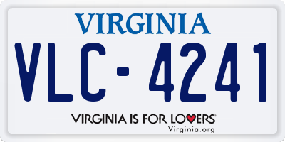 VA license plate VLC4241