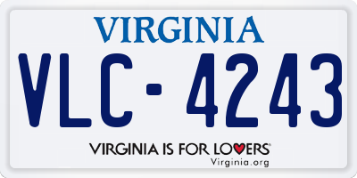 VA license plate VLC4243