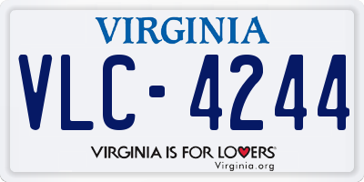 VA license plate VLC4244