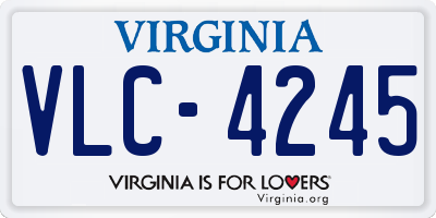 VA license plate VLC4245