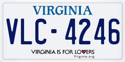 VA license plate VLC4246