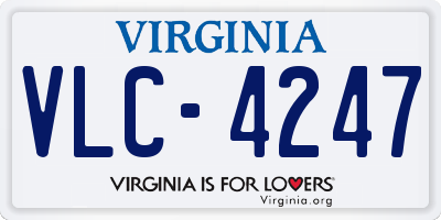 VA license plate VLC4247