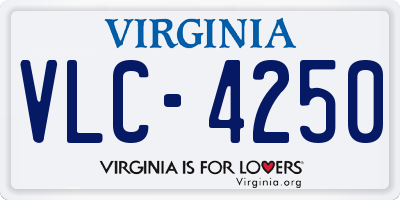 VA license plate VLC4250