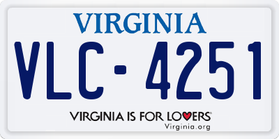 VA license plate VLC4251