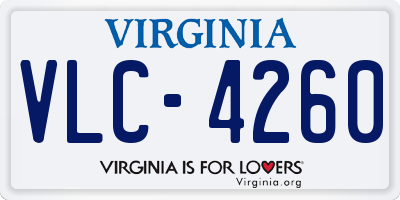 VA license plate VLC4260