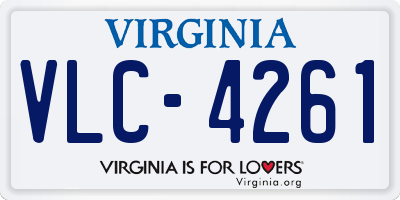 VA license plate VLC4261