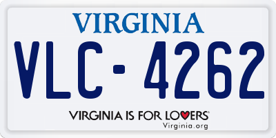 VA license plate VLC4262