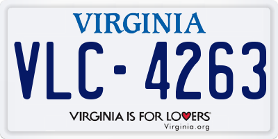 VA license plate VLC4263
