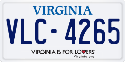 VA license plate VLC4265