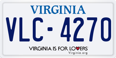 VA license plate VLC4270