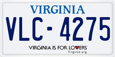 VA license plate VLC4275