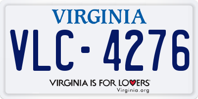 VA license plate VLC4276