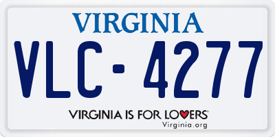 VA license plate VLC4277
