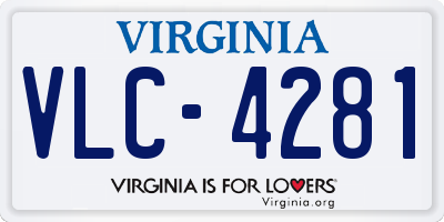 VA license plate VLC4281