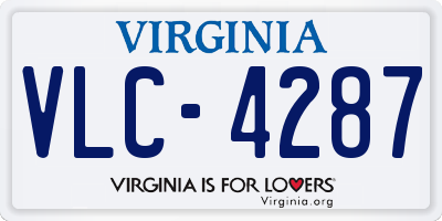 VA license plate VLC4287