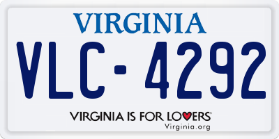 VA license plate VLC4292